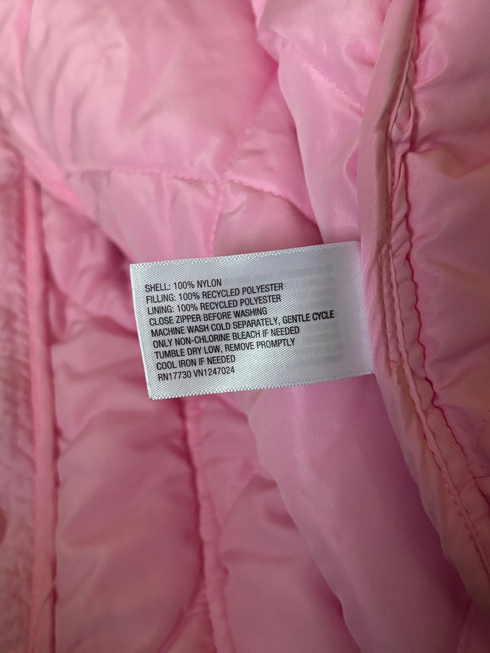 All in Motion Women’s XL Pink Quilted Jacket Full Zip Nylon Lightweight - Picture 8 of 8